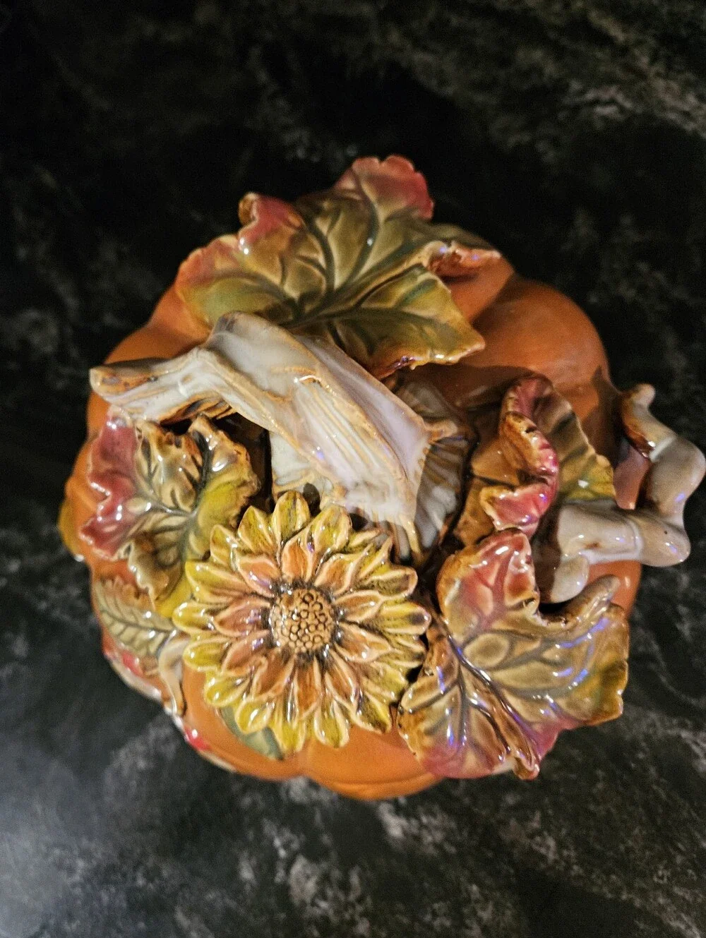 Vintage Fitz & Floyd Harvest Pumpkin Lidded Soup Bowl  Candy Dish - Autumn Decor